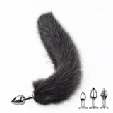 Laddymoda 3pcs / set staccabile finta pelliccia volpe coda anale metallo, tre spine butt plug, giochi di ruolo di sesso, giocattoli sessuali per uomini e donne