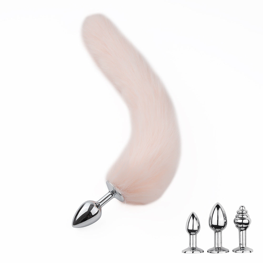 Laddymoda 3pcs / set staccabile finta pelliccia volpe coda anale metallo, tre spine butt plug, giochi di ruolo di sesso, giocattoli sessuali per uomini e donne