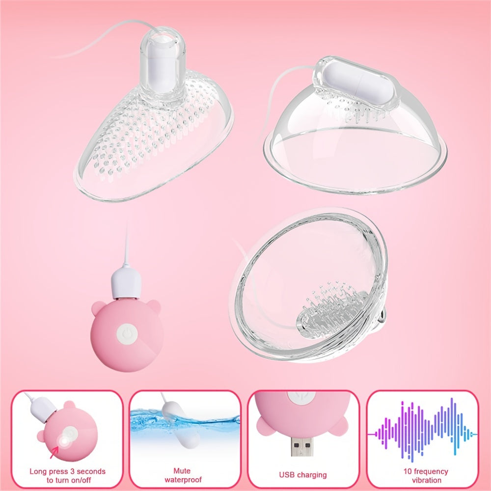 Laddymoda 1 set, stimolatore Clit vibrante con ventosa capezzoli con 10 modalità di vibrazione, vibratore di aspirazione, massaggiatore per seno, giocattoli sessuali con uova vibranti per le donne, telecomando