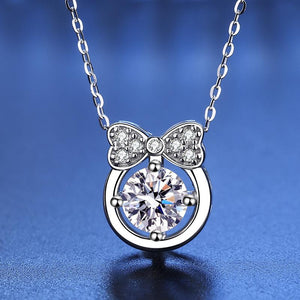 925 Sterling Silver Moissanite Luxury Personality Pendant Necklace Women's Classic Necklace Party Gift