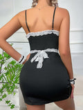 Laddymoda Set di biancheria da donna Set di biancheria sexy per mini abito uniforme carino
