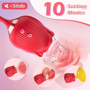 Laddymoda 1pc Rose Toy con 10 modalità di inserimento e vibrazione, vibratore giocattolo rosa per donne con dildo di inserimento, giocattolo sessuale con clitoride, maglione retrattile, massaggio capezzolo masturbazione giocattolo sessuale femminile