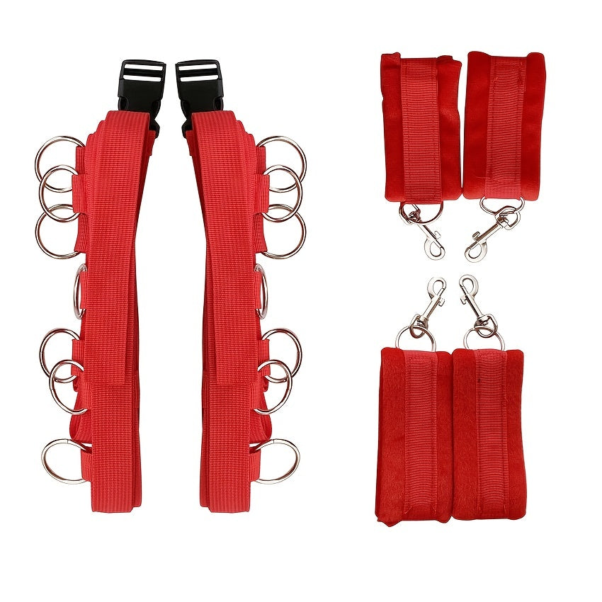 Laddymoda Set di restrizioni per letto Bondage Strap Rope Polsini Sex Toy Hand Foot Restraint Kit