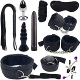 Laddymoda 1 Set Manette da uomo Occhi Blinder Whip Peluche Sex Toys, 11pcs SM Tools Regalo di San Valentino