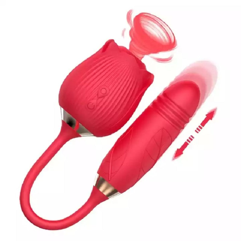 Laddymoda 1pc Rose Toy con 10 modalità di inserimento e vibrazione, vibratore giocattolo rosa per donne con dildo di inserimento, giocattolo sessuale con clitoride, maglione retrattile, massaggio capezzolo masturbazione giocattolo sessuale femminile