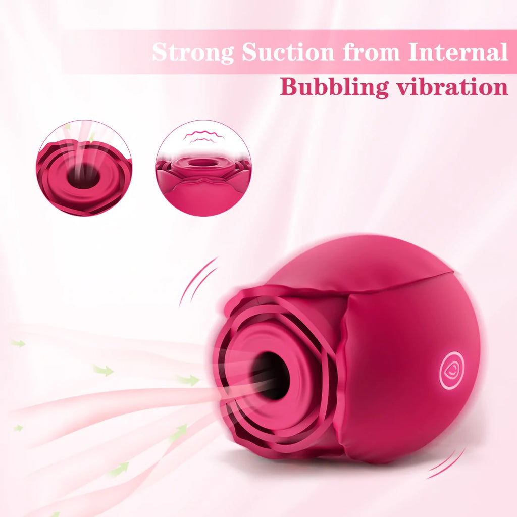 Laddymoda 1pc Rose Vibrator, 7 modalità di suzione, giocattolo clitoride, massaggiatore vaginale, giocattoli sessuali per adulti