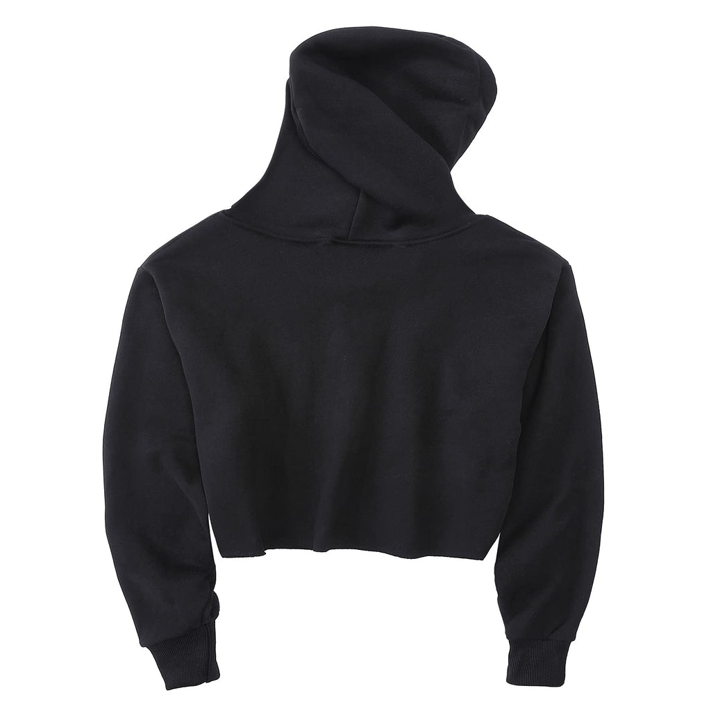 Women's Cropped Hoodie Fleece Long Sleeve Pullover Cut Off Hood Sweatshirt