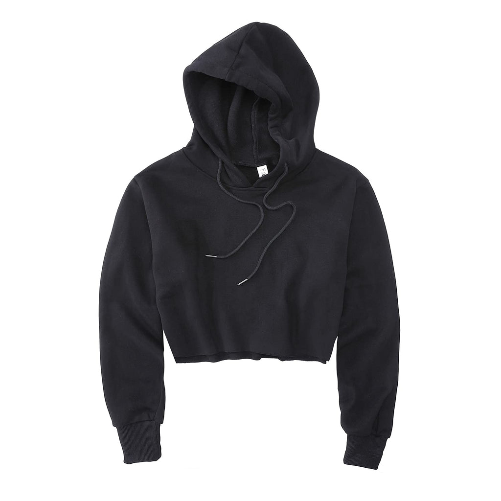 Women's Cropped Hoodie Fleece Long Sleeve Pullover Cut Off Hood Sweatshirt