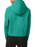 Womens Hoodies Fleece Lined Collar Pullover 1/2 Zipper Sweatshirts Long Sleeve Crop Tops Sweater Thumb Hole