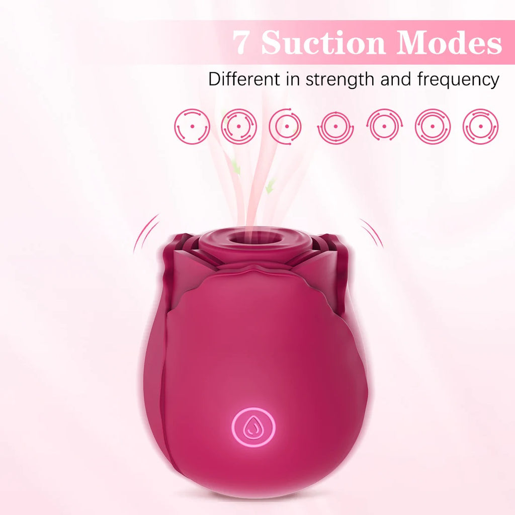 Laddymoda 1pc Rose Vibrator, 7 modalità di suzione, giocattolo clitoride, massaggiatore vaginale, giocattoli sessuali per adulti