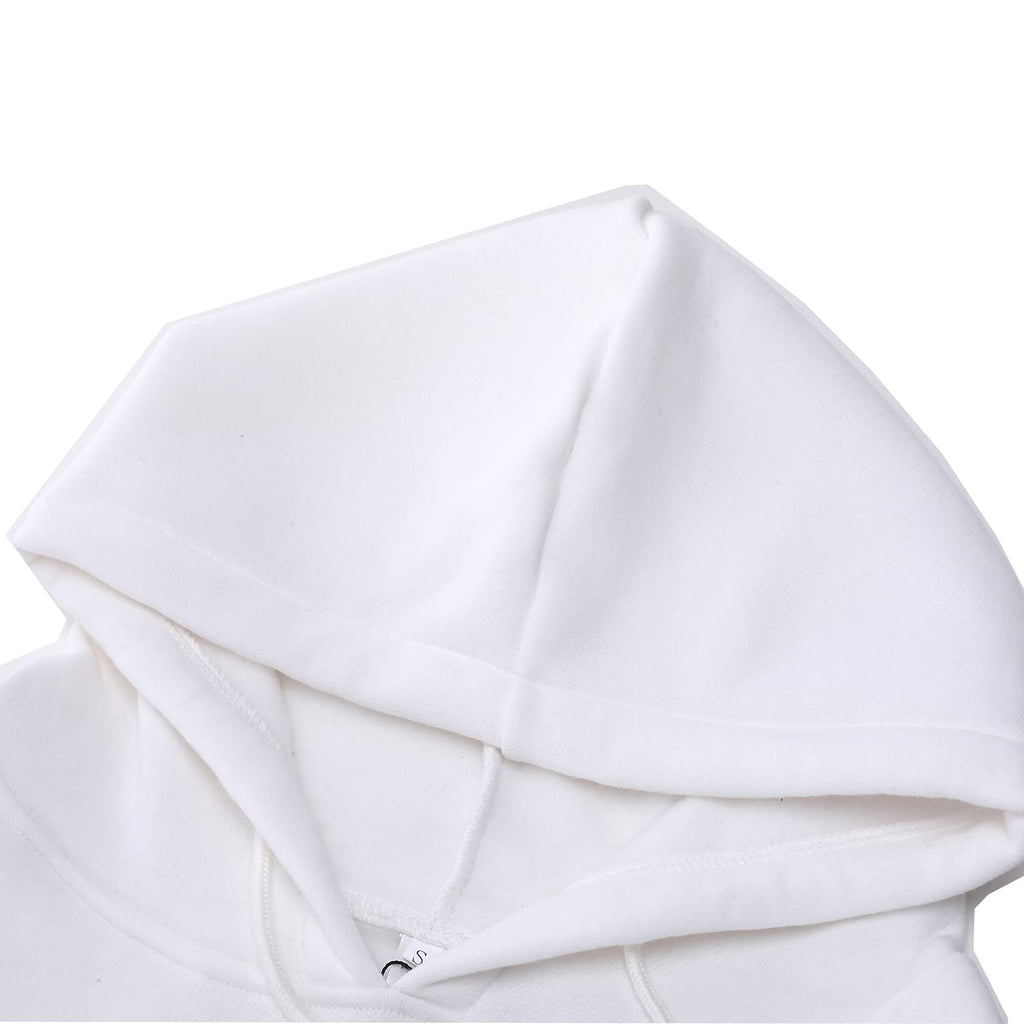 Women's Cropped Hoodie Fleece Long Sleeve Pullover Cut Off Hood Sweatshirt