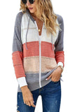 Women's Fashion Hoodies Sweatshirts Striped Lightweight Knit Pullover Sweaters