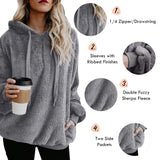 Century Star Women's Fuzzy Hoodies Sport Pullover Hoodie Athletic Cozy Oversized Pockets Hooded Sweatshirt Fleece Hoodies