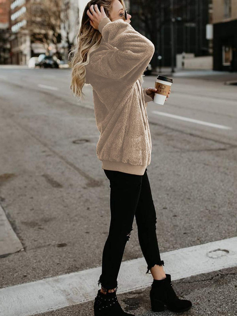Century Star Women's Fuzzy Hoodies Sport Pullover Hoodie Athletic Cozy Oversized Pockets Hooded Sweatshirt Fleece Hoodies
