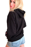 Sexy Angel Wings Tattoo Roses Hoodie Graphic Sexy Women's Pullover Motorcycle hooded Sweatshirt