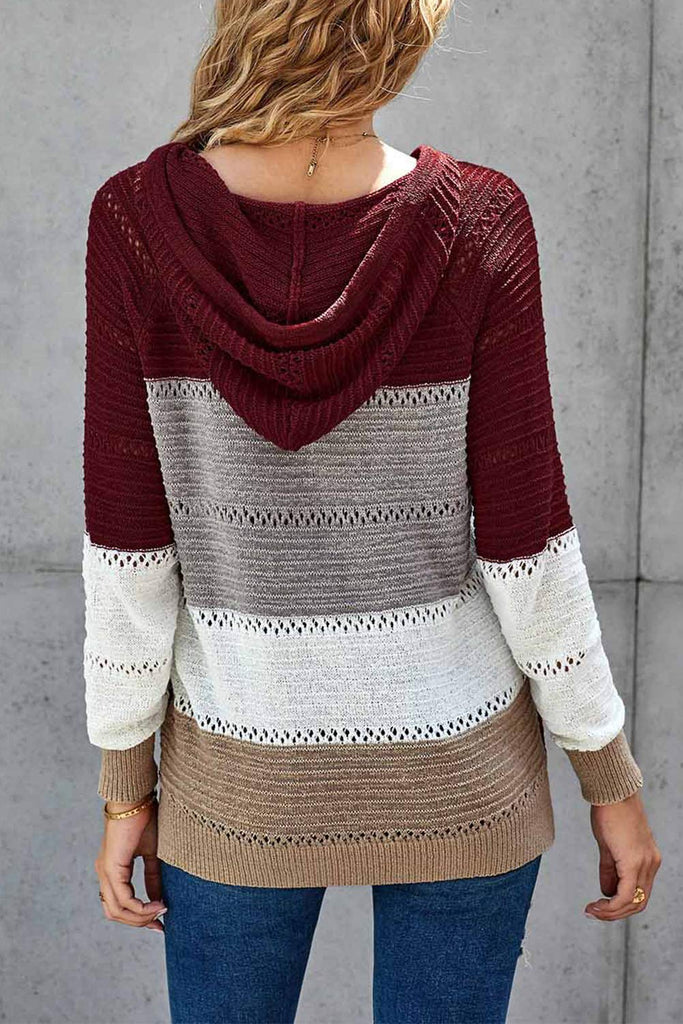 Women's Fashion Hoodies Sweatshirts Striped Lightweight Knit Pullover Sweaters