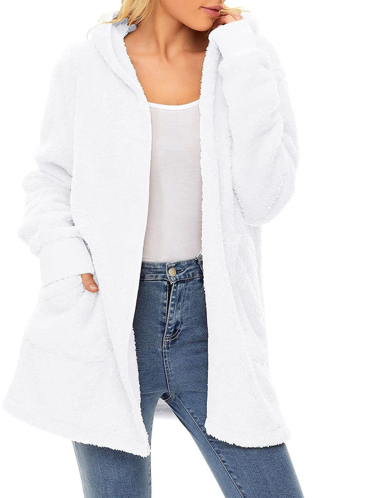 Century Star Women's Fuzzy Hoodies Sport Pullover Hoodie Athletic Cozy Oversized Pockets Hooded Sweatshirt Fleece Hoodies