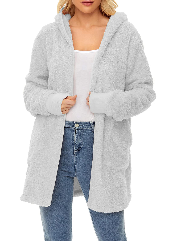 Century Star Women's Fuzzy Hoodies Sport Pullover Hoodie Athletic Cozy Oversized Pockets Hooded Sweatshirt Fleece Hoodies