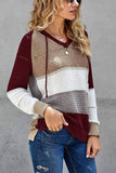 Women's Fashion Hoodies Sweatshirts Striped Lightweight Knit Pullover Sweaters