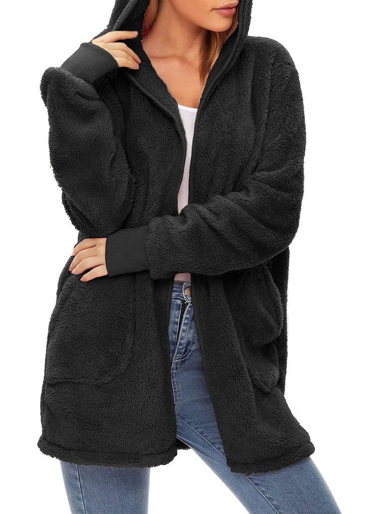 Century Star Women's Fuzzy Hoodies Sport Pullover Hoodie Athletic Cozy Oversized Pockets Hooded Sweatshirt Fleece Hoodies
