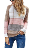 Women's Fashion Hoodies Sweatshirts Striped Lightweight Knit Pullover Sweaters