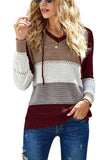 Women's Fashion Hoodies Sweatshirts Striped Lightweight Knit Pullover Sweaters