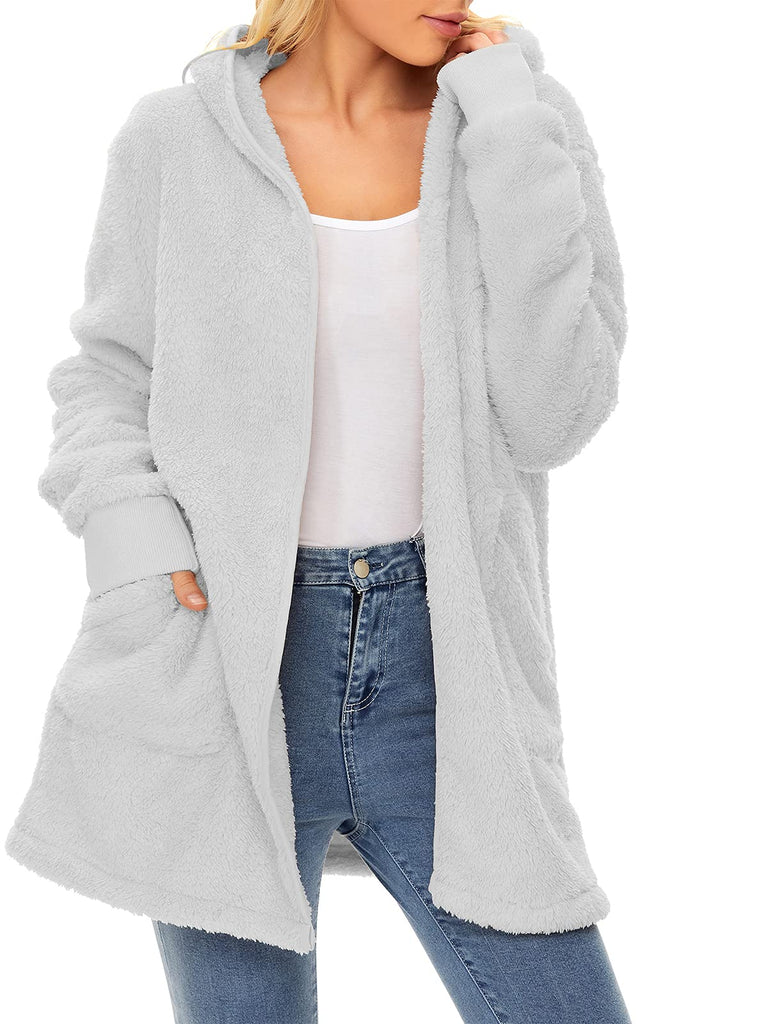Century Star Women's Fuzzy Hoodies Sport Pullover Hoodie Athletic Cozy Oversized Pockets Hooded Sweatshirt Fleece Hoodies
