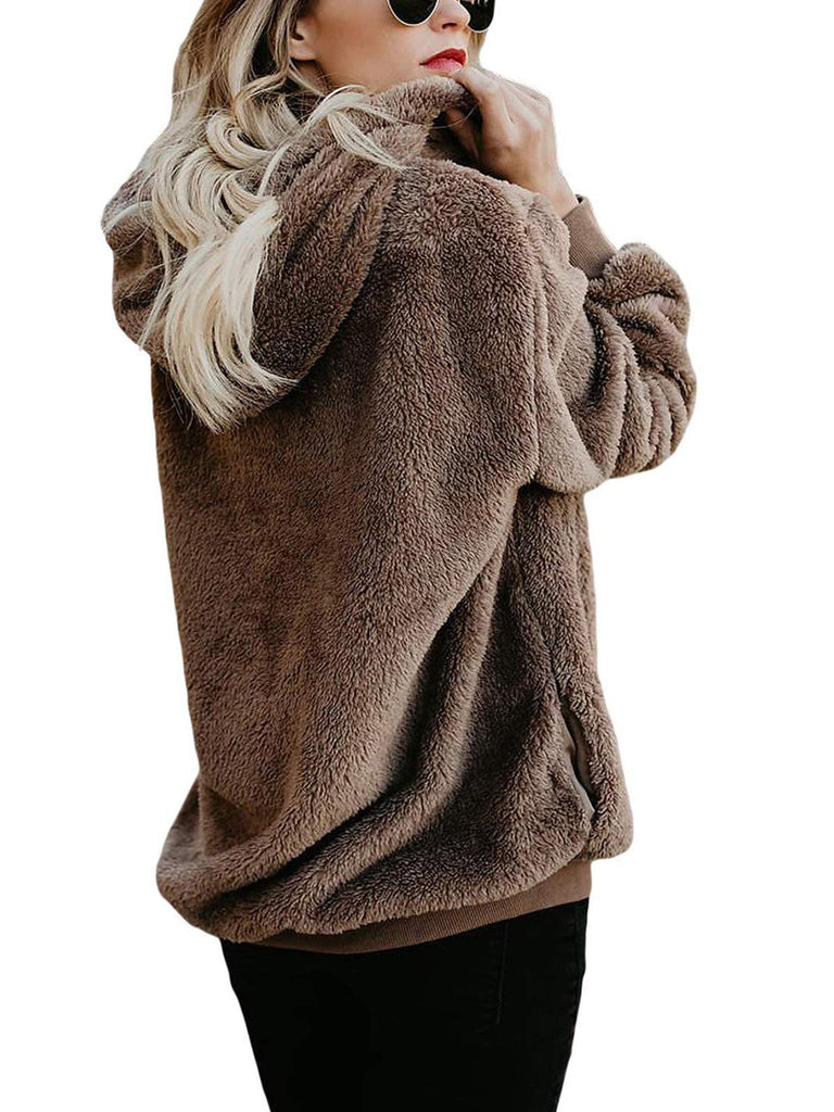Century Star Women's Fuzzy Hoodies Sport Pullover Hoodie Athletic Cozy Oversized Pockets Hooded Sweatshirt Fleece Hoodies