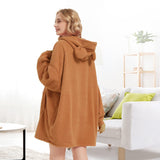 Wearable Blanket Hoodie Sweatshirt for Women Men, Teddy Oversized Hoodie Sherpa Blanket with Pockets for Adult Teen