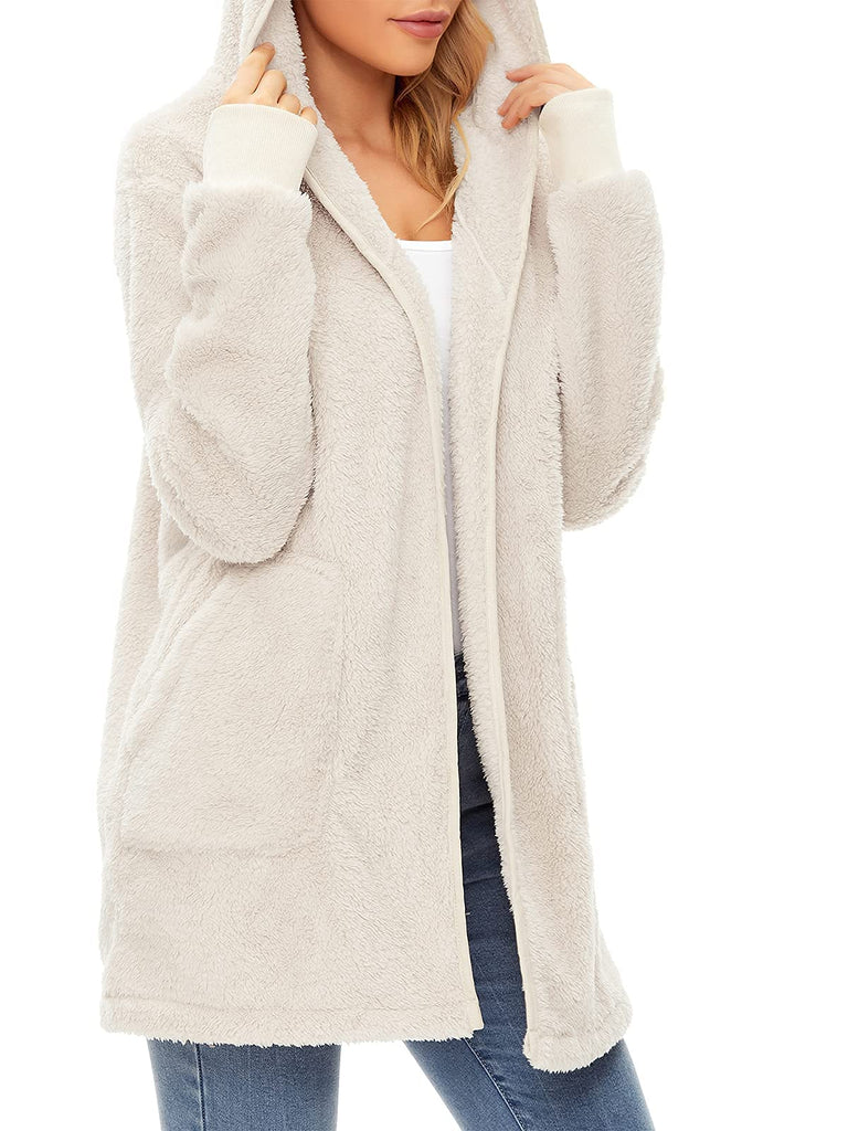 Century Star Women's Fuzzy Hoodies Sport Pullover Hoodie Athletic Cozy Oversized Pockets Hooded Sweatshirt Fleece Hoodies