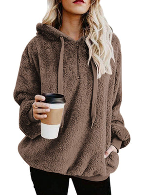 Century Star Women's Fuzzy Hoodies Sport Pullover Hoodie Athletic Cozy Oversized Pockets Hooded Sweatshirt Fleece Hoodies