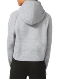Womens Hoodies Fleece Lined Collar Pullover 1/2 Zipper Sweatshirts Long Sleeve Crop Tops Sweater Thumb Hole