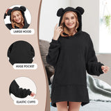 Wearable Blanket Hoodie Sweatshirt for Women Men, Teddy Oversized Hoodie Sherpa Blanket with Pockets for Adult Teen