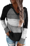 Women's Fashion Hoodies Sweatshirts Striped Lightweight Knit Pullover Sweaters