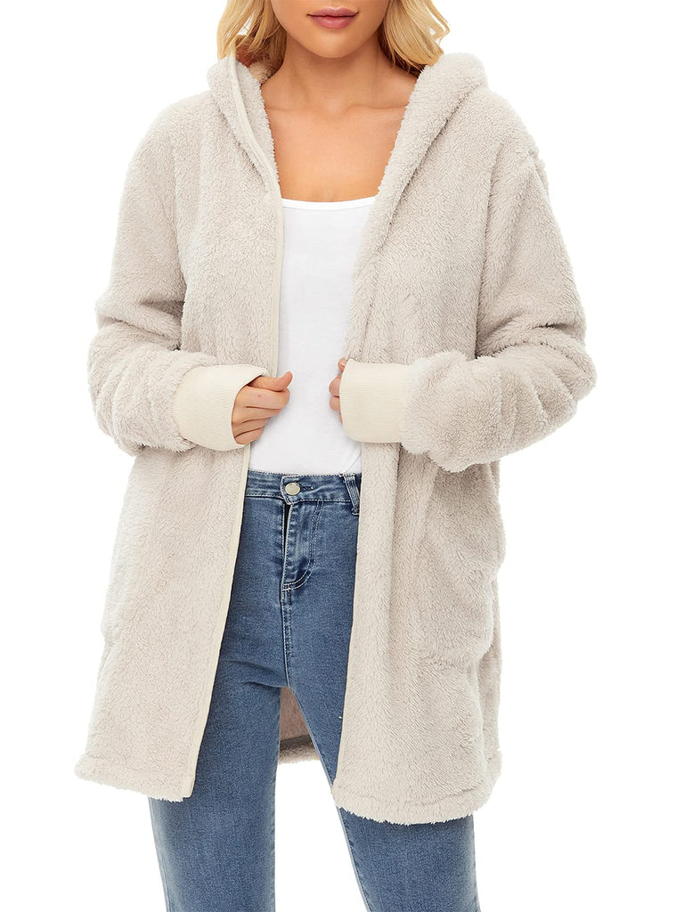 Century Star Women's Fuzzy Hoodies Sport Pullover Hoodie Athletic Cozy Oversized Pockets Hooded Sweatshirt Fleece Hoodies
