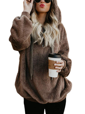 Century Star Women's Fuzzy Hoodies Sport Pullover Hoodie Athletic Cozy Oversized Pockets Hooded Sweatshirt Fleece Hoodies