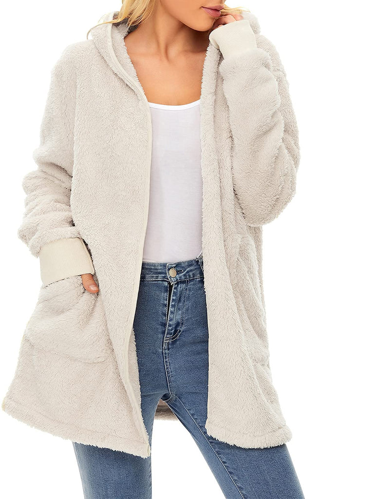 Century Star Women's Fuzzy Hoodies Sport Pullover Hoodie Athletic Cozy Oversized Pockets Hooded Sweatshirt Fleece Hoodies