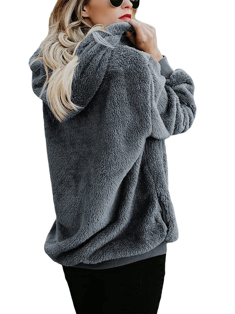 Century Star Women's Fuzzy Hoodies Sport Pullover Hoodie Athletic Cozy Oversized Pockets Hooded Sweatshirt Fleece Hoodies
