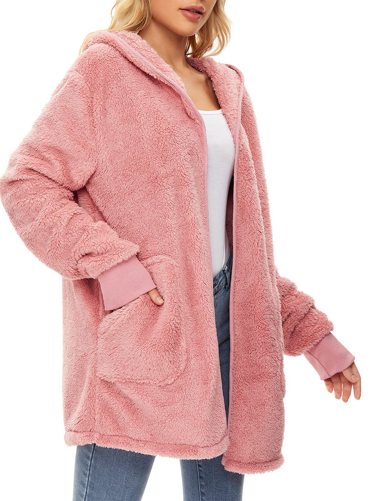 Century Star Women's Fuzzy Hoodies Sport Pullover Hoodie Athletic Cozy Oversized Pockets Hooded Sweatshirt Fleece Hoodies