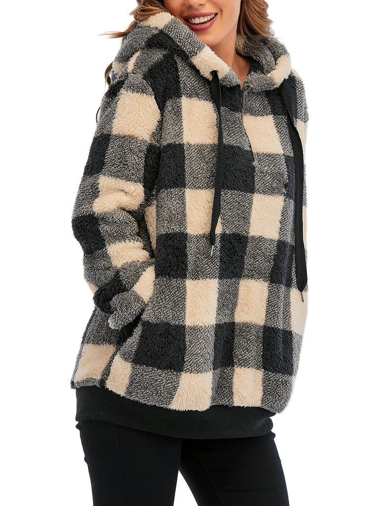 Century Star Women's Fuzzy Hoodies Sport Pullover Hoodie Athletic Cozy Oversized Pockets Hooded Sweatshirt Fleece Hoodies
