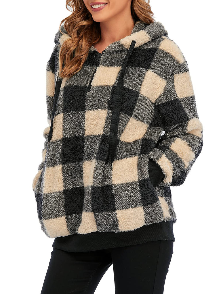 Century Star Women's Fuzzy Hoodies Sport Pullover Hoodie Athletic Cozy Oversized Pockets Hooded Sweatshirt Fleece Hoodies
