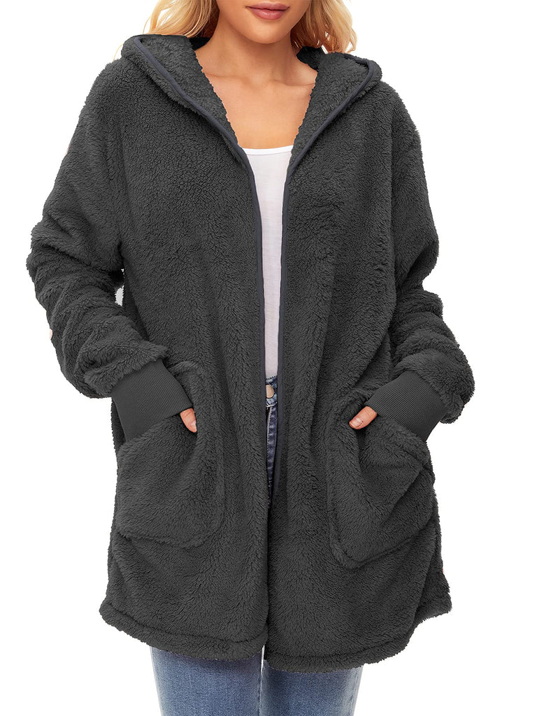 Century Star Women's Fuzzy Hoodies Sport Pullover Hoodie Athletic Cozy Oversized Pockets Hooded Sweatshirt Fleece Hoodies