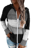 Women's Fashion Hoodies Sweatshirts Striped Lightweight Knit Pullover Sweaters