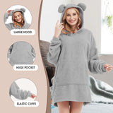 Wearable Blanket Hoodie Sweatshirt for Women Men, Teddy Oversized Hoodie Sherpa Blanket with Pockets for Adult Teen