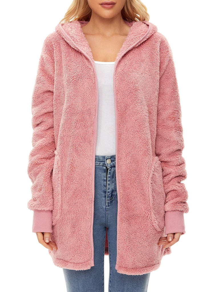 Century Star Women's Fuzzy Hoodies Sport Pullover Hoodie Athletic Cozy Oversized Pockets Hooded Sweatshirt Fleece Hoodies