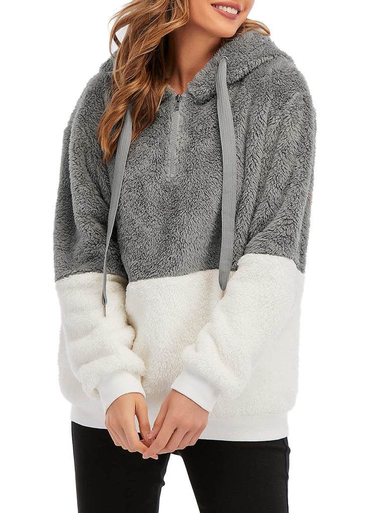 Century Star Women's Fuzzy Hoodies Sport Pullover Hoodie Athletic Cozy Oversized Pockets Hooded Sweatshirt Fleece Hoodies