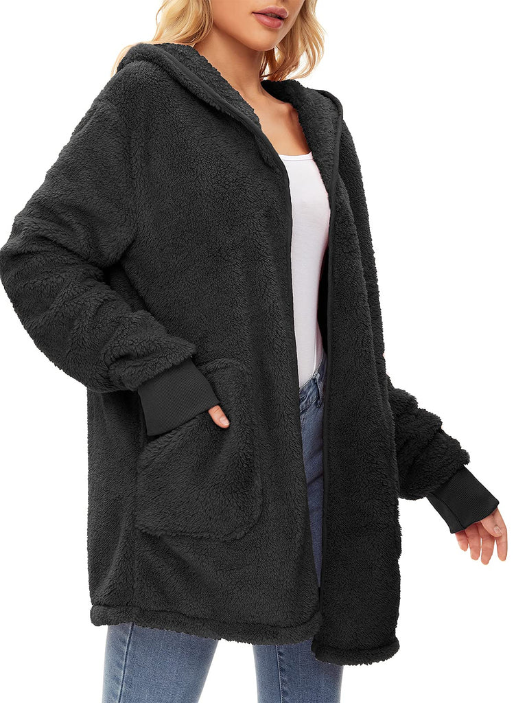 Century Star Women's Fuzzy Hoodies Sport Pullover Hoodie Athletic Cozy Oversized Pockets Hooded Sweatshirt Fleece Hoodies