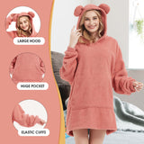 Wearable Blanket Hoodie Sweatshirt for Women Men, Teddy Oversized Hoodie Sherpa Blanket with Pockets for Adult Teen