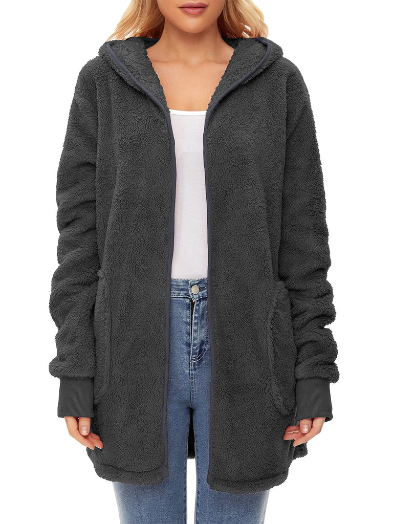 Century Star Women's Fuzzy Hoodies Sport Pullover Hoodie Athletic Cozy Oversized Pockets Hooded Sweatshirt Fleece Hoodies