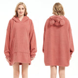 Wearable Blanket Hoodie Sweatshirt for Women Men, Teddy Oversized Hoodie Sherpa Blanket with Pockets for Adult Teen